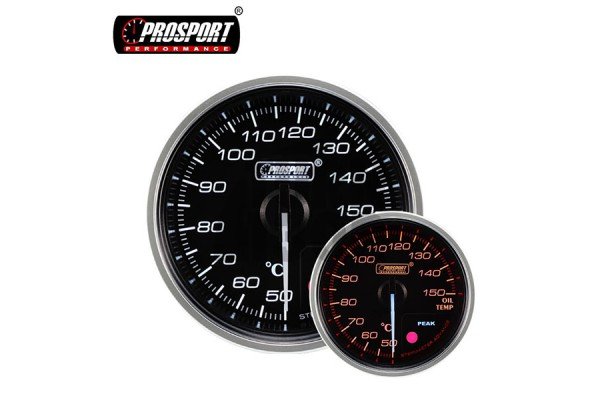 Jauge de température d'huile 60mm rouge / blanche Prosport Supreme