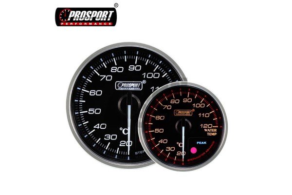 Jauge de température d'eau 60mm rouge / blanche Prosport Supreme