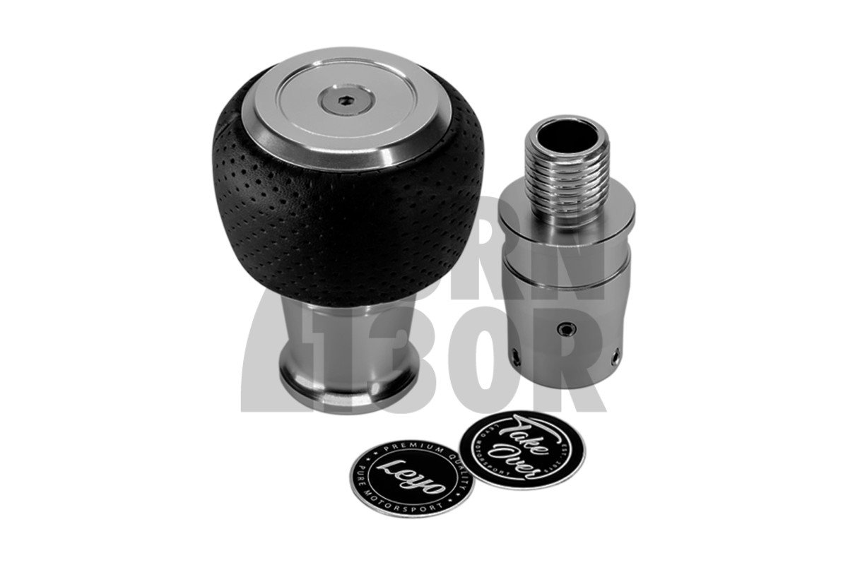 Pommeau de levier de vitesse Leyo Nappa (manuel) (anodisé argent)